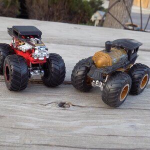 Group Monster Trucks  2 Big Wheeled Trucks Boy Toys
